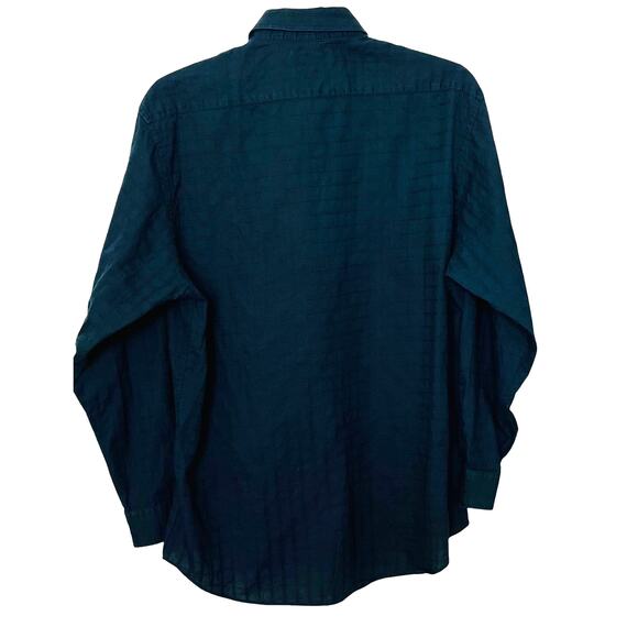 CHARTER CLUB LONG SLV BUTTON-UP  POINTED COLLAR SHIRT, MEN, 17-1/2-44, NAVY BLUE - Picture 4 of 12